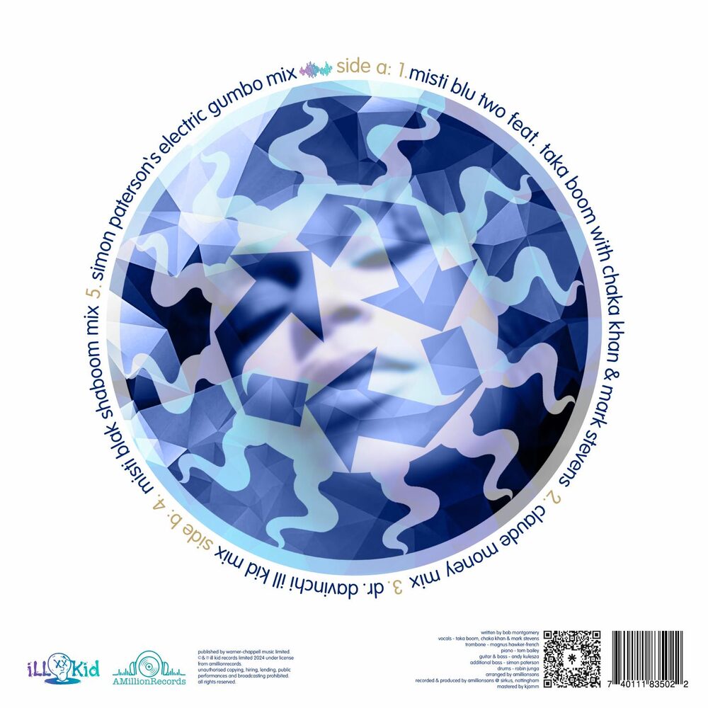 misti blu two 12-inch sleeve, back — full track listing.